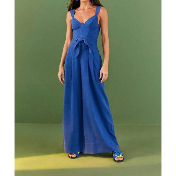 NEW FARM RIO women's belted jumpsuit in dark blue - Picture 2 of 3